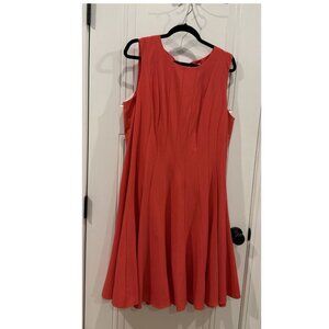 Calvin Klein 18W Coral Sleeveless Dress Workwear Wedding Classic
